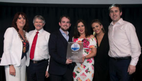 From left: LVA Chair Dierdre Devitt, Louis Fitzgerald of Kehoes, Elliott Hughes with Deirdre Fitzgerald of Kehoes, Holly Hughes and Eddie Fitzgerald, Kehoes. Elliott and Holly are the son and daughter of the Late Oliver Hughes, owner of the Porterhouse, a recent past President of the LVA, in whose name the awards were established..