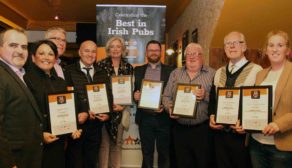 North Eastern Regional Finalists (from left): Fergus & Susan Murphy from Murph’s Bistro; Greg Gormley, Russells Saloon; Michael and Bernadette Heaney, PJ O’Hare’s; Damien O’Donnell, Warerhouse, Bar & Kitchen; Liam Smyth of Liam Smyth & Son; Noel Gormley, Russells Saloon and Linda Smyth (Liam Smyth & Son) .