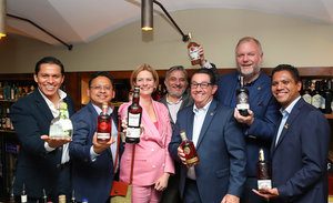 Cheers from some of the experts behind some of Bacard's most famous brands who met in the Teeling Distillery recently.
