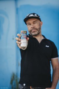 Netherlands street artist Karski who’s responsible for creating Tia Maria Iced Coffee Frappé’s livery, with a can of the 4% ABV drink.