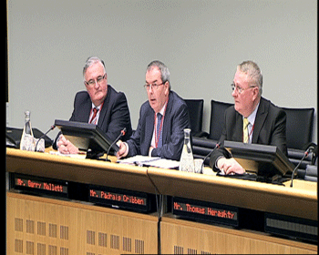 Putting the case for the VFI to the Oireachtas (from left): VFI President Gerry Mellett, VFI Chief Executive Padraign Cribben and the VFI’s Oireachtas Sub-Committee representative Tom Heraghty.