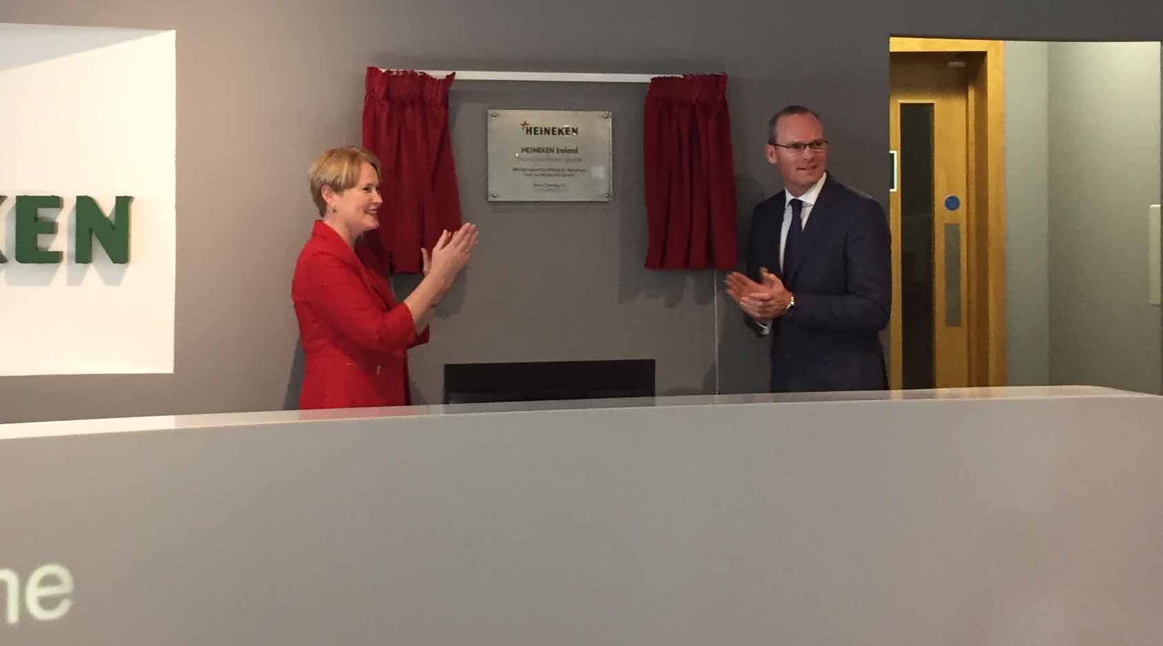 The Minister for the Agriculture, Food, the Marine & Defence Mr Simon Coveney TD opening Heineken Ireland’s new state-of-the-art offices at One Kilmainham Square in Dublin this morning.