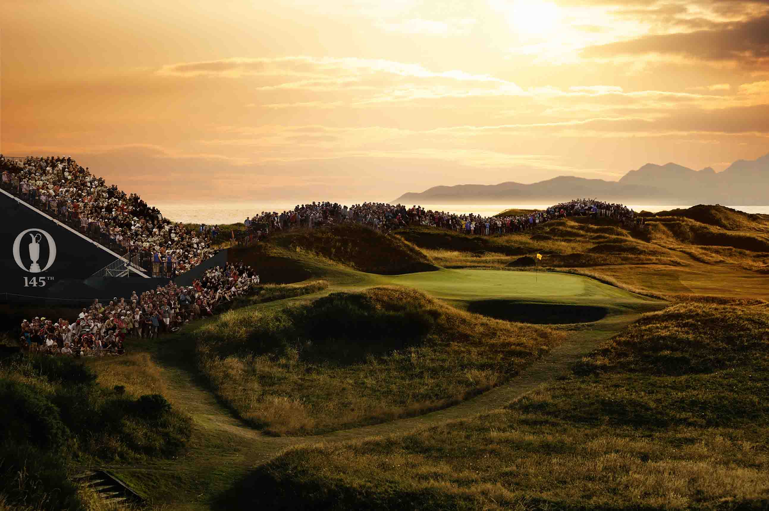 The par 3 eighth hole 'Postage Stamp'  at the Royal Troon Golf Club.