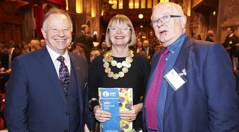 From left: Ian Harris, Jancis Robinson and Tony Laithwaite at the WSET awards in London.