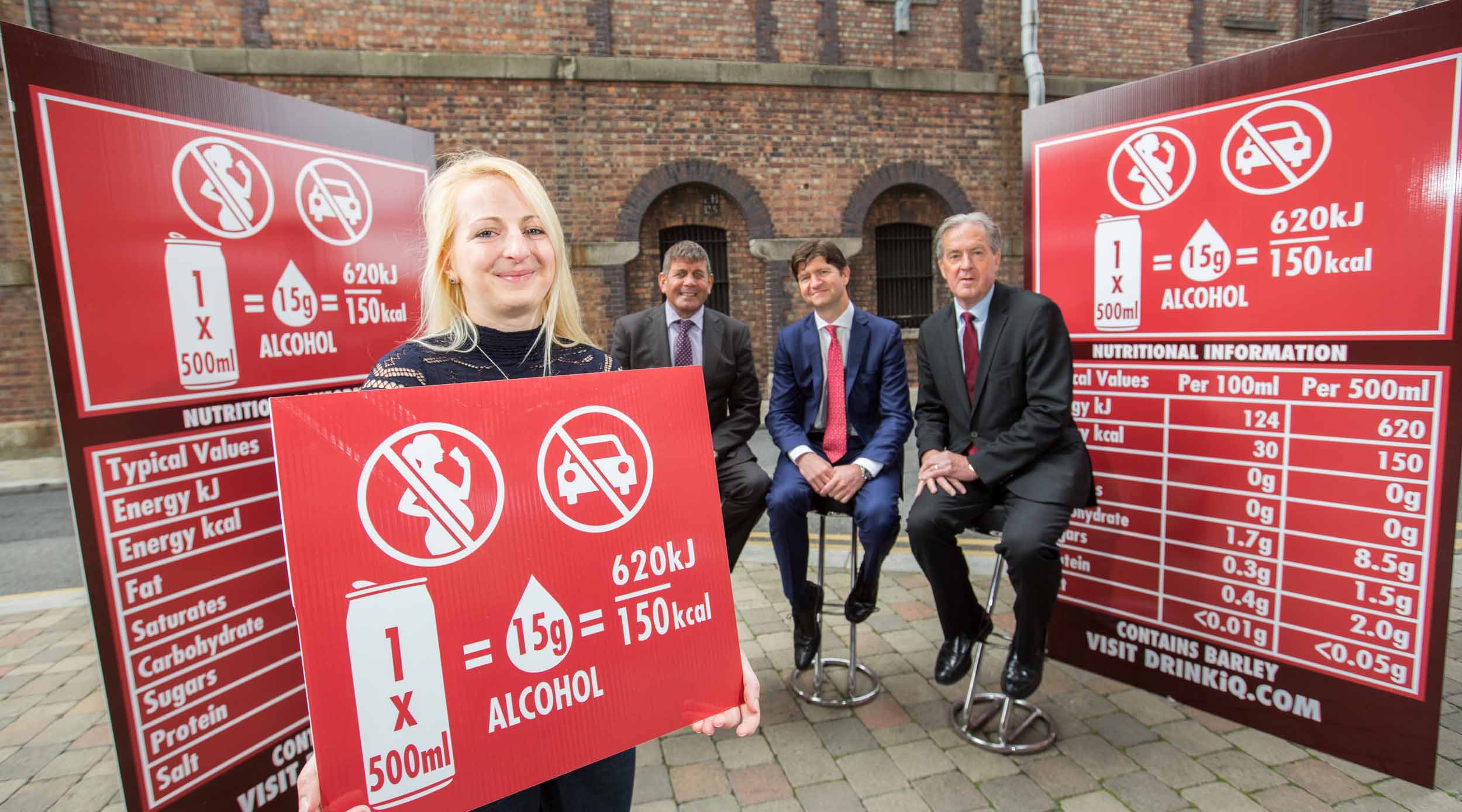 At the launch of Diageo Ireland’s new labelling standards (from left): Smithwicks’ Alexa Wolff, Minister of State at the Department of Agriculture, Food and the Marine Andrew Doyle, Diageo Ireland Country Director Oliver Loomes and Bord Bia Chief Executive Aidan Cotter.