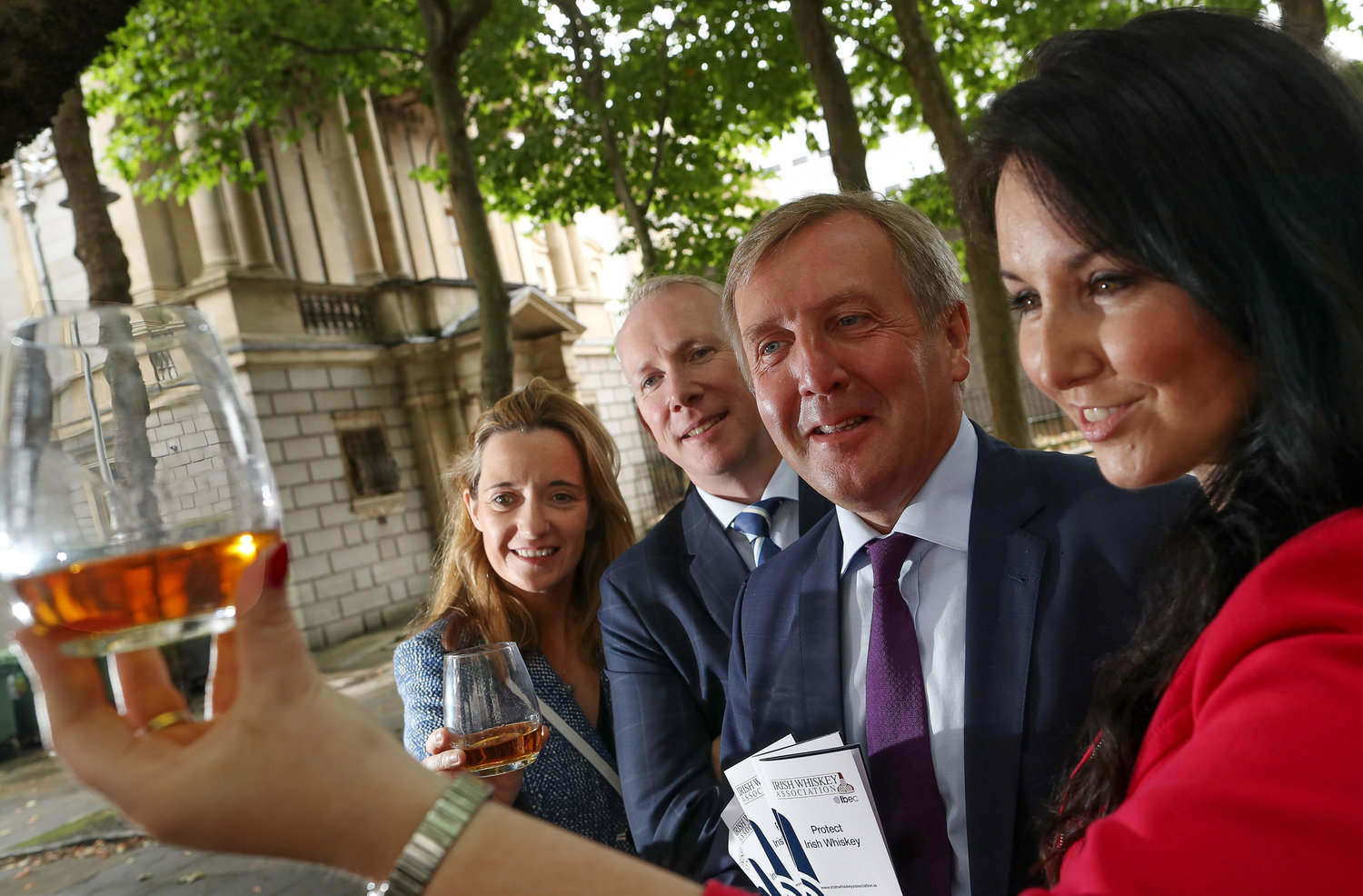 At the launch of the campaign (from left): The Irish Whiskey Association’s Legal Advisor Carleen Madigan, IWA Chairman and Chief Executive of Walsh Whiskey Distillery Bernard Walsh, the Minister for Agriculture, Food and the Marine Mr Michael Creed TD and the Head of the Irish Whiskey Association Miriam Mooney.