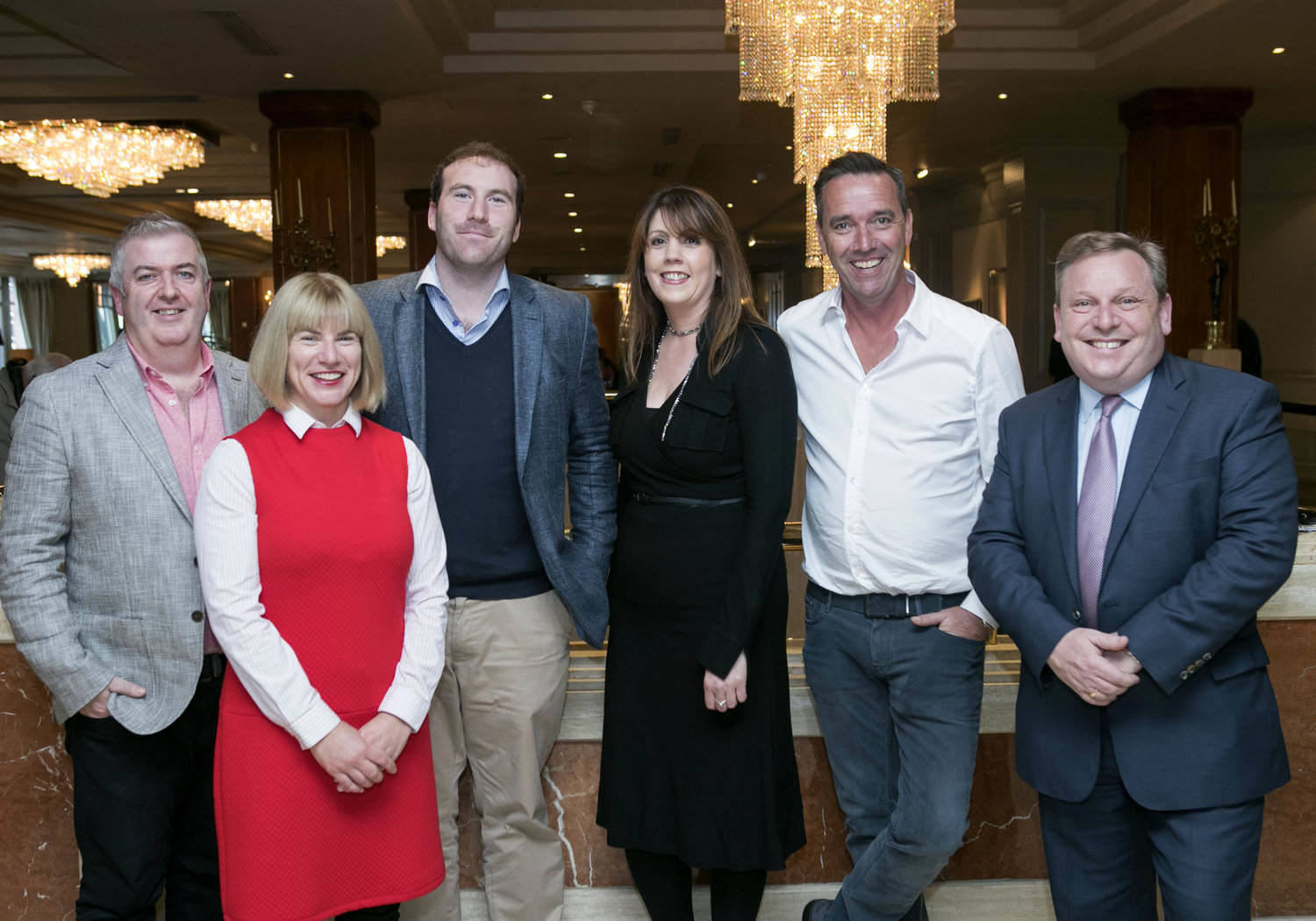 Speakers for the LVA's Food is the Future conference (from left): O'Donnell O'Neill’s Graham O'Donnell, Bord Bia’s Maureen Gahan, The Old Spot pub’s Stephen Cooney, LVA Chair Deirdre Devitt, celebrity chef Kevin Dundon of Arthurstown Brewing Co and Musgrave Food Services Noel Keeley.