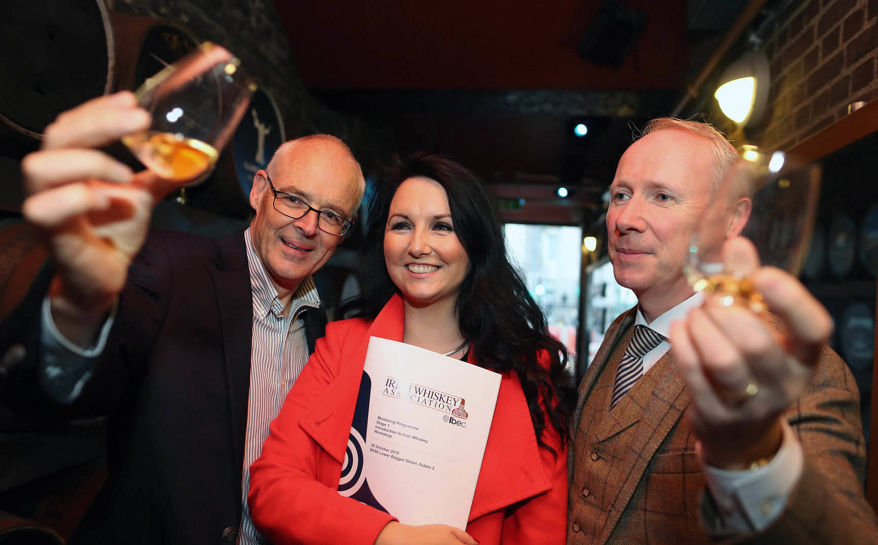 At the launch of the new Irish whiskey mentoring programme were (from left): Technical Director at Irish Distillers David Quinn, Head of the Irish Whiskey Association Miriam Mooney and Chairman of the Irish Whiskey Association Bernard Walsh.