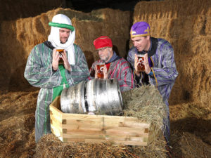 As shepherds at the Black Sheep Brewery watched their flocks by night, the three wise men preferred to watch a keg of A Christmas Beer They Call Brian.