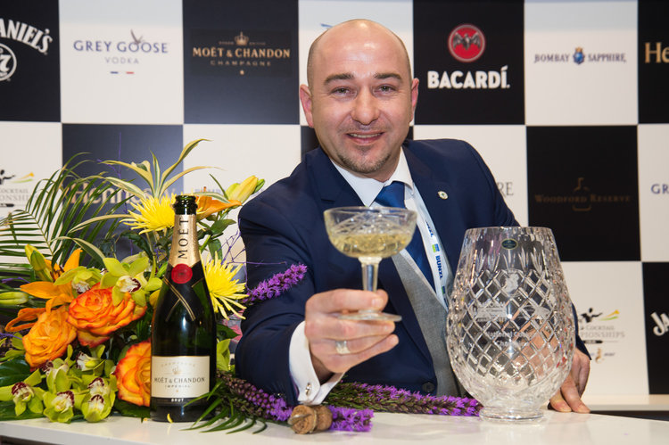 Ilario Alberto Capraro, from the Waterford Castle Hotel & Golf Resort takes a breath after winning the National Cocktail Championship at this year’s Catex.