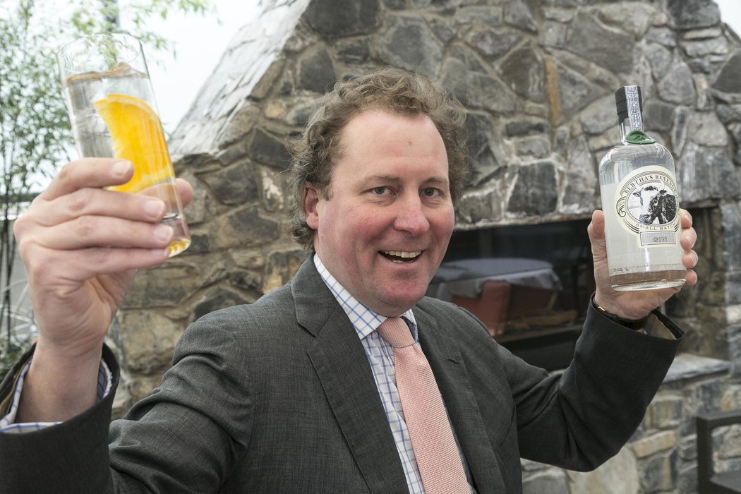 Antony Jackson with his IFWG Award for Bertha’s Revenge Irish Milk Gin.