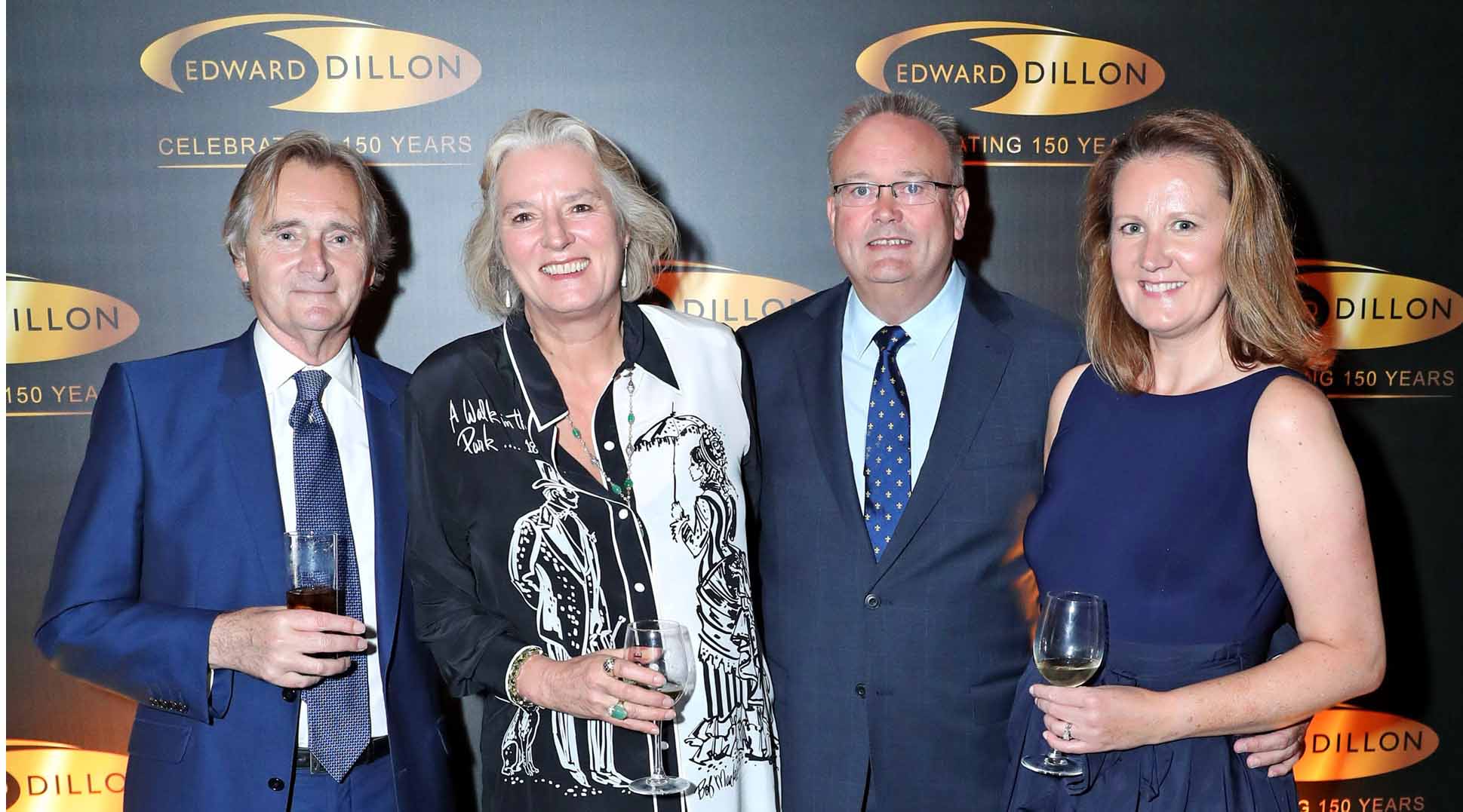 From left: Lord Henry and Lady Iona Mountcharles with Andy and Avril O’Hara at the Gala Dinner celebrating 150 years of Edward Dillon & Company in the RHK recently.