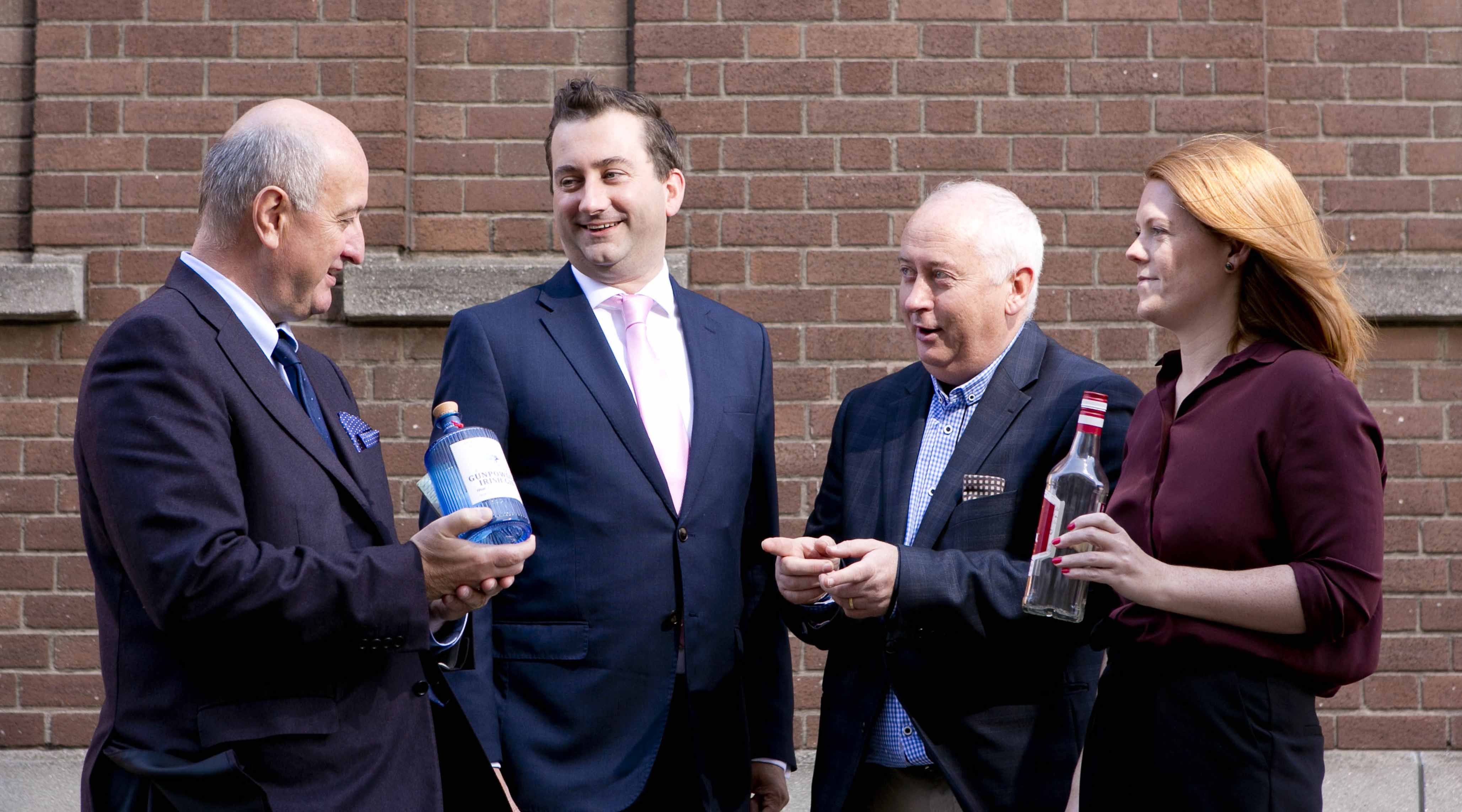 From left: Pat Rigney, Chair of the new gin producers group, with Irish Spirits Association Head William Lavelle, Irish Spirits Association Chair Johnny Harte and Public Affairs Director at IDL Pernod Ricard Claire MacCarrick.