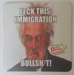 Father Jack in seventh heaven as he finds himself on a beermat.