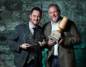 From left: Kieran Hurley, Global Brand Ambassador and Alex Chasko, Master Distiller for Teeling's which won the Overall Irish Whiskey of the Year Award for The Revival Single Malt Volume IV.