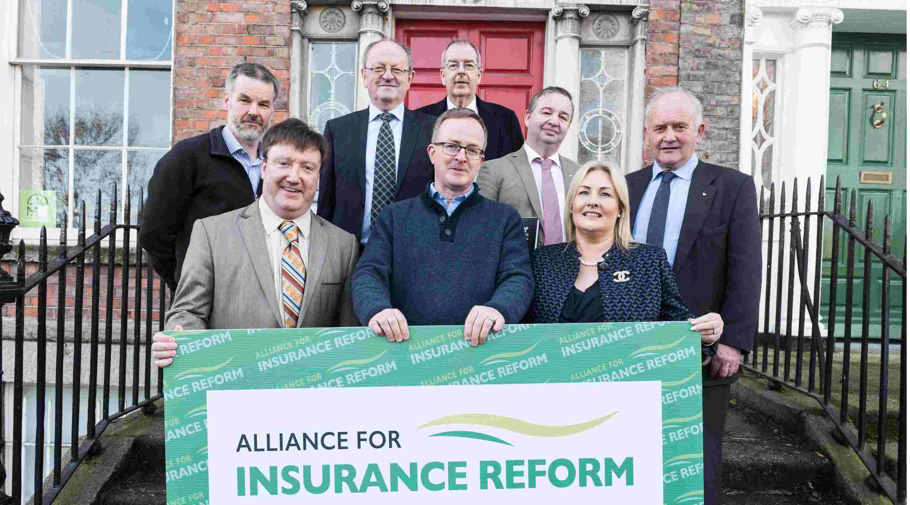 At the launch of the Alliance for Insurance Reform were (back row from left): Eoin McCambridge, Incoming VFI President Padraic McGann, VFI Chief Executive Padraig Cribben, the Irish Road Haulage Association’s Ger Hyland and Pat O'Donovan. Front row (from left): AOIFE’s Colm Croffy, Peter Boland and the Irish Road Haulage Association’s Verona Murphy.