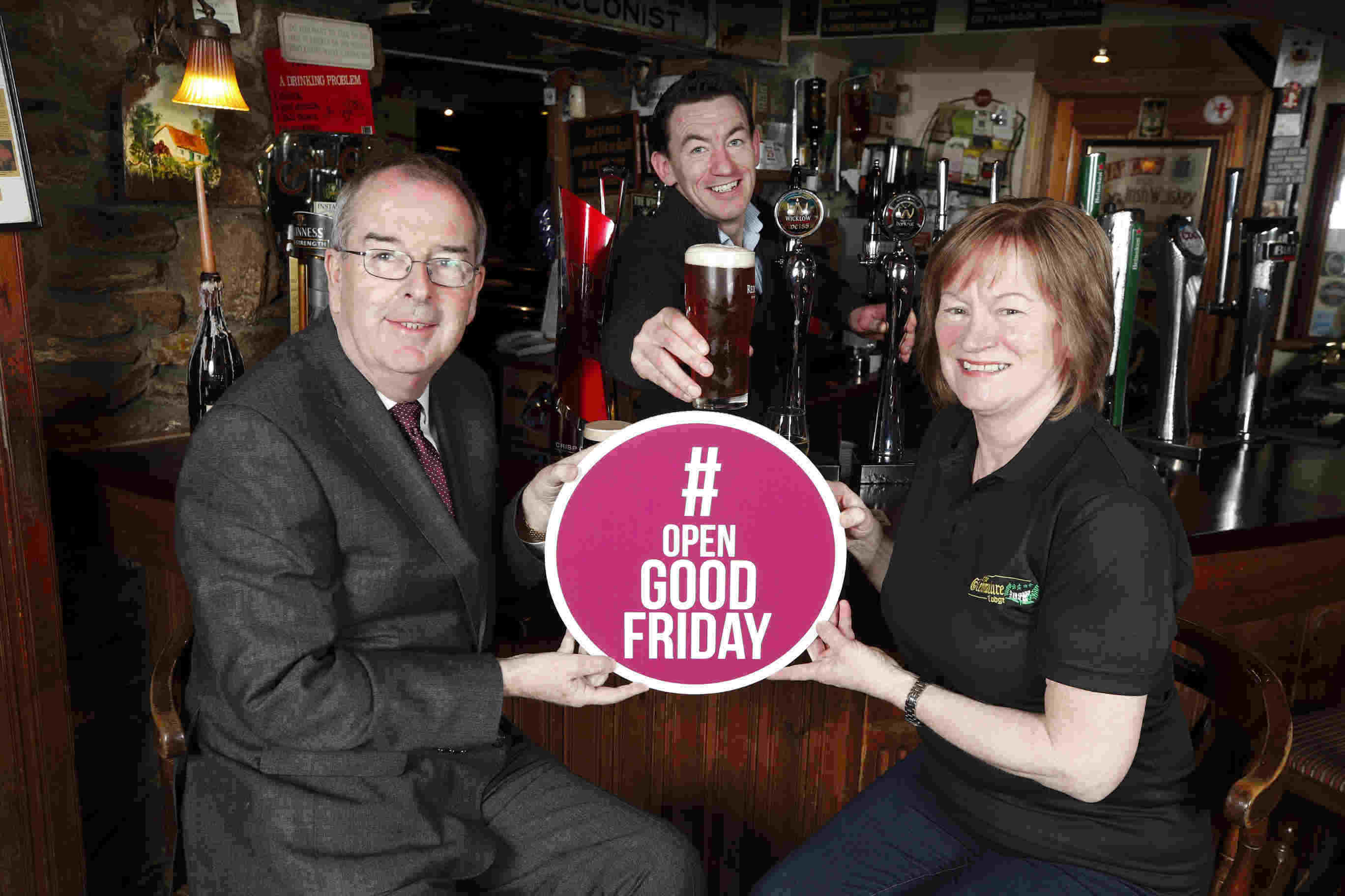 Good Good Friday at the Glenmalure Lodge in Wicklow. From left: VFI Chief Executive Padraig Cribben with Michael and Anne Dowling.