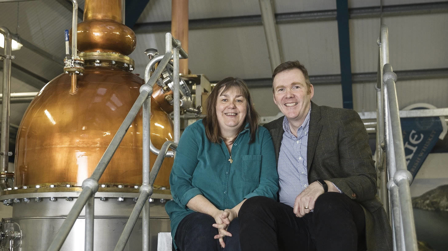 Sliabh Liag Distillery's award-winning directors Moira and James Doherty.