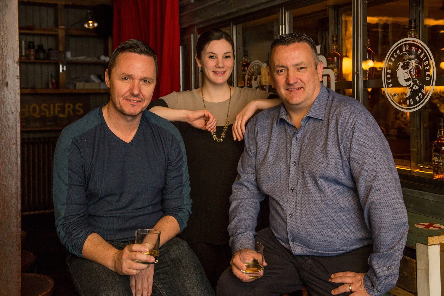 From left: Sean Muldoon Managing Partner & Co-Founder of The Dead Rabbit bar, Beverage Director at The Dead Rabbit Jillian Vose and Irish Whiskey Master Distiller Darryl McNally of The Dublin Liberties Distillery, part of Quintessential Brands Group.