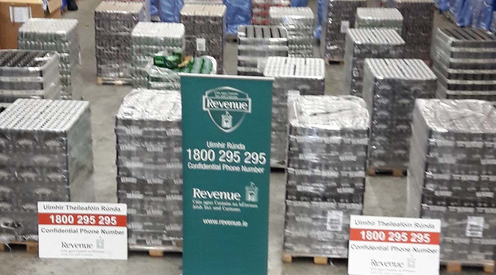2020's seizure was up 27% in value on 2019's €3.3 million illicit alcohol haul through 1,386 seizures amounting to 543,194 litres of alcohol (up 700% on 2018 figures).