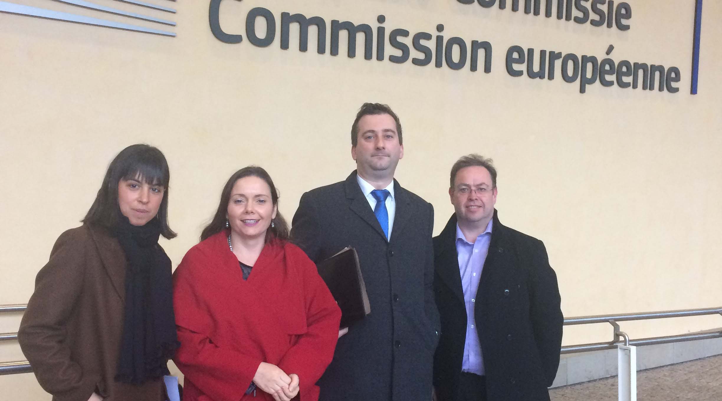 From left: Diageo's Francesca Adurno, ABFI's Patricia Callan with the ISA's William Lavelle and Diageo's Iain Kay attending the Brussels meeting of the EU Commission's Taskforce Article 50.