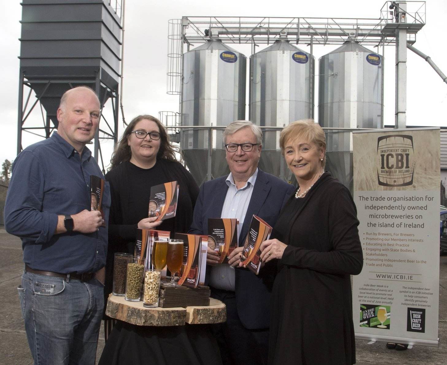 At the launch of the report at The Porterhouse Brewery in Dublin were (from left): ICBI Chair Peter Mosley, ICBI Co-Ordinator Elisabeth Ryan, Report Author Bernard Feeny and Bord Bia Beverage Sector Manager Denise Murphy.