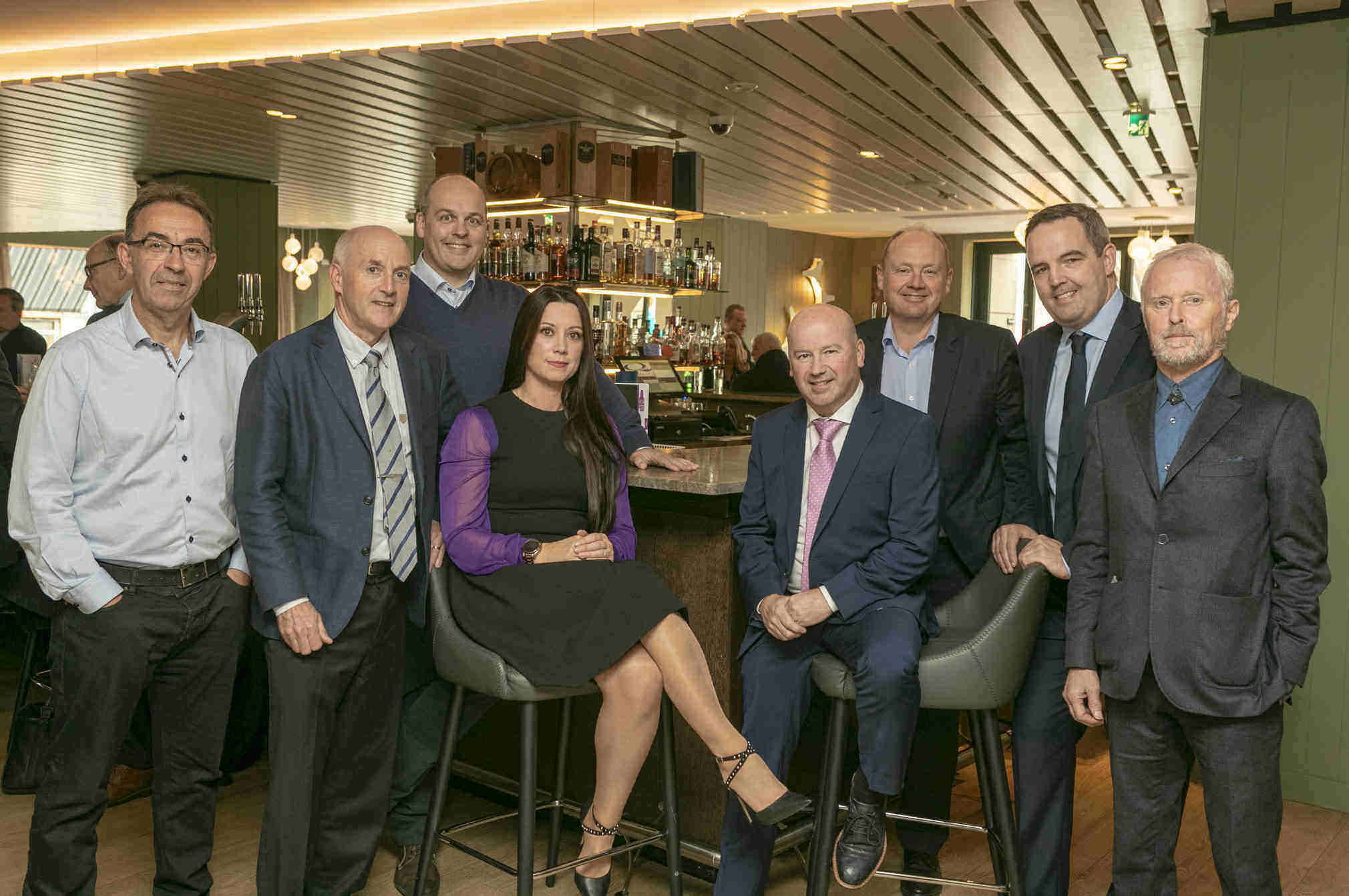 Speakers Embracing Change (from left): Seamus O’Hara, Bill Kelly, Michael Sheary and Gillian Knight with LVA Chairman Alan Campbell, Martin Potts, LVA Vice Chair Ronan Lynch and Bill Wolsey.