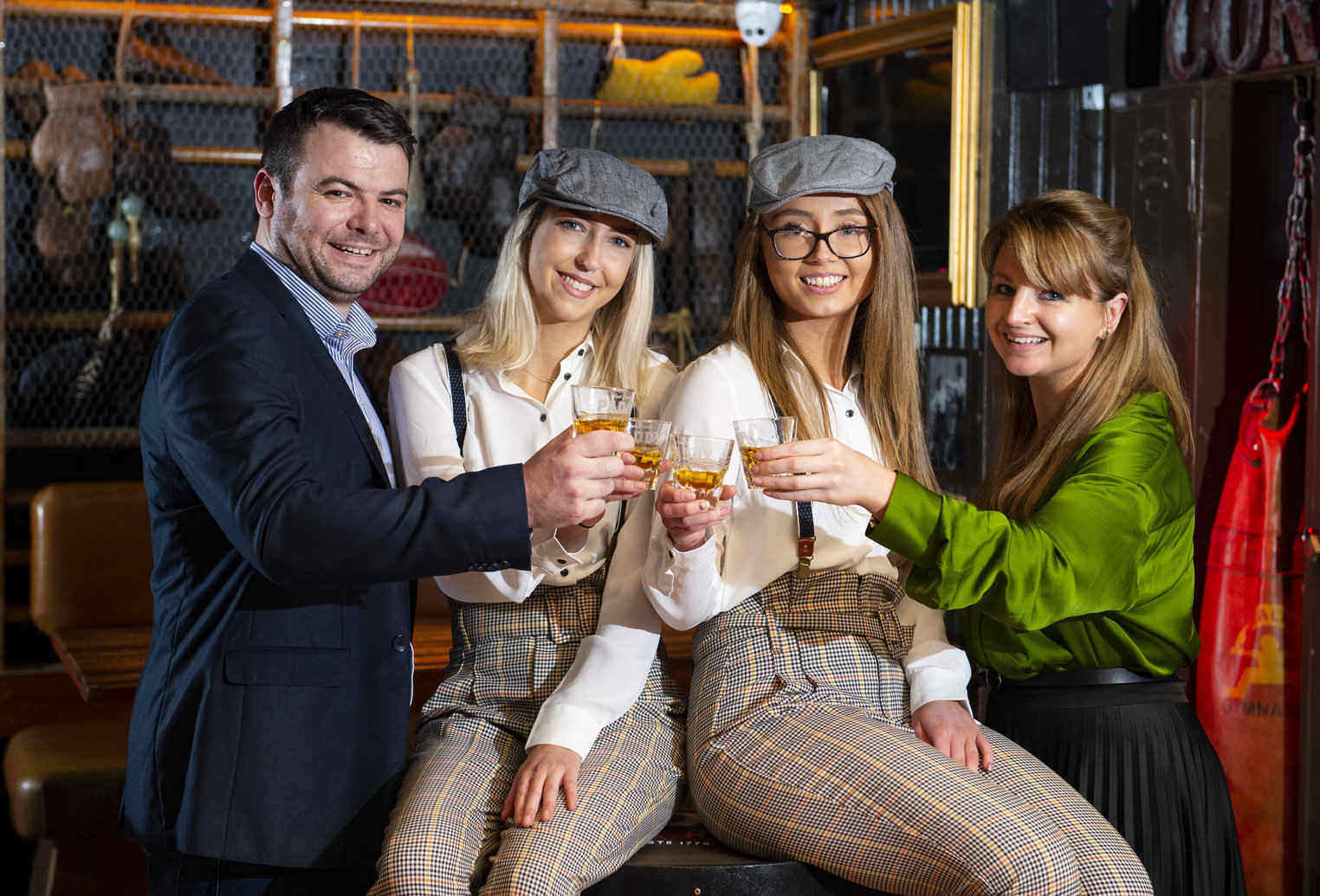 From left: Hi Spirits Brand Development Manager Alan Keane with Brand Ambassadors Sarah McWhinney, Lucy Fitzgibbon and Siobhan Costello at Paddy Irish Whiskey’s ‘The Spirit of Paddy’ launch event in Rearden’s Bar, Cork.