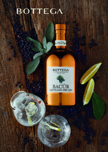 Gilbeys with Bibendum will represent Bottega’s Gin Bacûr (produced in Italy using botanicals like Juniper berries, Sage and Lemon zest and pure water coming from the Alps).