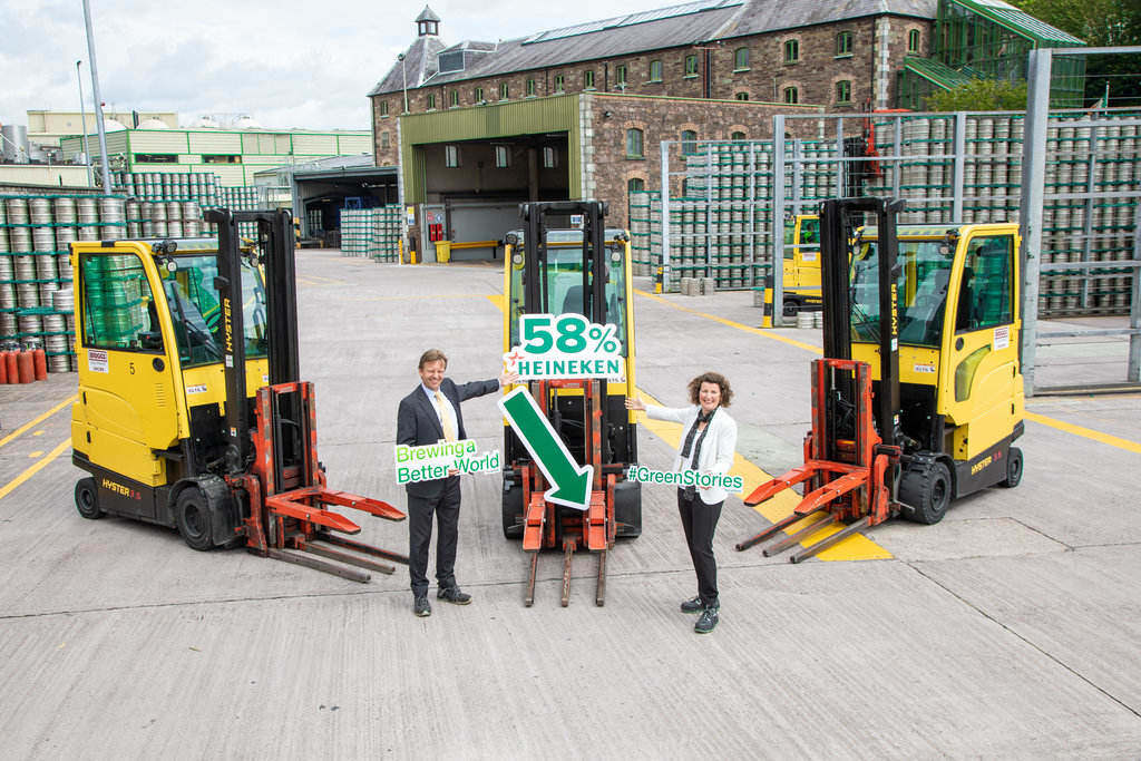 Heineken Ireland Managing Direcdtor Maarten Schuurman and Corporate Social Responsibility and Communications Manager Barbara Anne Richardson have seen the brewer achieve a 58% reduction in CO2 production since 2008.
