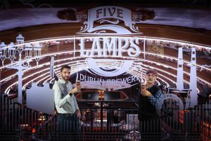 From left: General Manager of the Five Lamps Dublin Brewery Ross Bisset and Five Lamps Master Brewer William Harvey prior to the official opening of the Five Lamps Dublin Brewery and Visitor Centre.