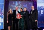 Trish Feely of Santa Rita Estates with Liam Ryan, Lillian Twomey and Ross Helan of Ryan's SuperValu Glanmire, Cork, Overall Store of the Year Winner and Edward Dillon’s Chief Executive Andy O'Hara at the Edward Dillon & Santa Rita Estates SuperValu Off-Licence of the Year Awards.
