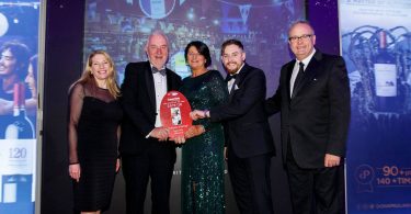 Trish Feely of Santa Rita Estates with Liam Ryan, Lillian Twomey and Ross Helan of Ryan's SuperValu Glanmire, Cork, Overall Store of the Year Winner and Edward Dillon’s Chief Executive Andy O'Hara at the Edward Dillon & Santa Rita Estates SuperValu Off-Licence of the Year Awards.