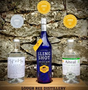 Lough Ree Distillery in Lanesborough, County Longford, is celebrating a trio of World Gin Masters medals including a Gold for Aiteal and Slingshot - and a Sliver for Mist + Moss.