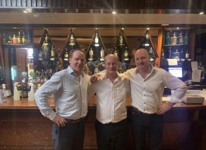 Time, please: Called to the bar (from left): John Gleeson with Dave Kearney & Ciaran Gleeson.