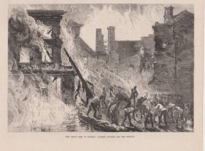 The crowed that had gathered to watch the ‘entertainment’ wasted no time in collecting the mixture of unseasoned faecally-contaminated alcohol immersed in tannery sludge, lashing into the whiskey with hastily gathered pots, pans, boots and even hats.