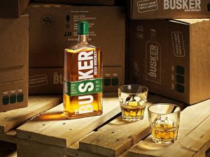 The Busker Blend - Triple Cask Triple Smooth - combines Grain with a high percentage of Malt and Pot whiskey.
