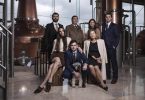 The Cooney family, operators of the Boann Distillery (from left): Paddy Cooney Jnr, Pat Cooney, Sally Anne Cooney, Peter Cooney and (front) Celestine Cooney, James Cooney and Marie Cooney, with Max the dog.