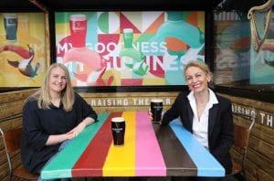 From left: At Peggy Kelly’s Pub in Harold’s Cross, Dublin, Dairine Clinton, General Manager at Peggy Kelly’s and Deborah Maher, Sales Manager at Diageo Ireland, celebrate the announcement of the launch ‘Guinness 0.0’.