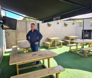 Pat O'Riordan has had to "up our game" by investing heavily in an outdoor beer garden even 'though he admits that, "Ireland is not very suitable for outdoor dining and drinking".