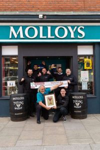 Molloy's Liberties-winners (from left): Paddy Bowes, Mark Walsh, Store Manager Paddy Burke, Richard Molloy and Assistant Manager Darryl Maxwell. Front row (from left): Jim Brindley & Gavin Furlong.