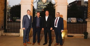 At the World Whiskies Awards in London were (from left): IWA Director William Lavelle; Chair of IWA Category Education Committee Denis O’Flynn of Clonakilty Distillery; Clonakilty Distillery's Michael Scully and Ewan Paterson, winner of the World’s Best Whiskey Visitor Attraction Manager award.
