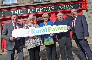 At the launch of the 'Pubs as Community Hubs' prorgramme at the Keepers Arms in Bawnboy, County Cavan, were (from left) VFI President Paul Moynihan and Minister Heather Humphreys with Sheila & Bryan McKieran, owners of the Keepers Arms. Photo: Lorraine Teevan