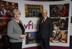 Minister for Rural and Community Development Heather Humphreys TD, with outgoing VFI Chief Executive Padraig Cribben at this year's VFI AGM in Tullamore. The Minister paid tribute to Padraig’s 14-year stint as VFI Chief Executive, particularly his “constructive and pragmatic” approach to the Covid crisis that led to pubs closing for an extended period.