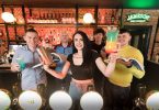 Emma Hanley, centre, with fellow apprentices Dylan Naughton, Cathal Callinan, Callan Cummins and Shane O'Keefe, ahead of the launch of the three-year degree programme, at The Old Quarter Pub in Limerick city. Picture: Eamon Ward.