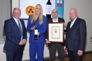 Wine of the Year was won by Ampersand Wines with Rioja Vega Crianza DOC 2018. The award was presented by NOffLA Chairman Gary O'Donovan (right) and accepted by (from left): Willie Dardis, Sinead Smith and Luis Mareculeta.