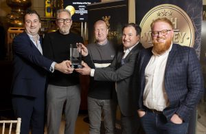 From left: The IWA's William Lavelle with Echlinville Distillers Jarlath Watson and Greg McClelland, Irish Distillers Brand Advocacy Manager & IWA 2022 Keynote speaker Gerard Garland with Echlinville's Head of Global Sales Stephen Magennis.